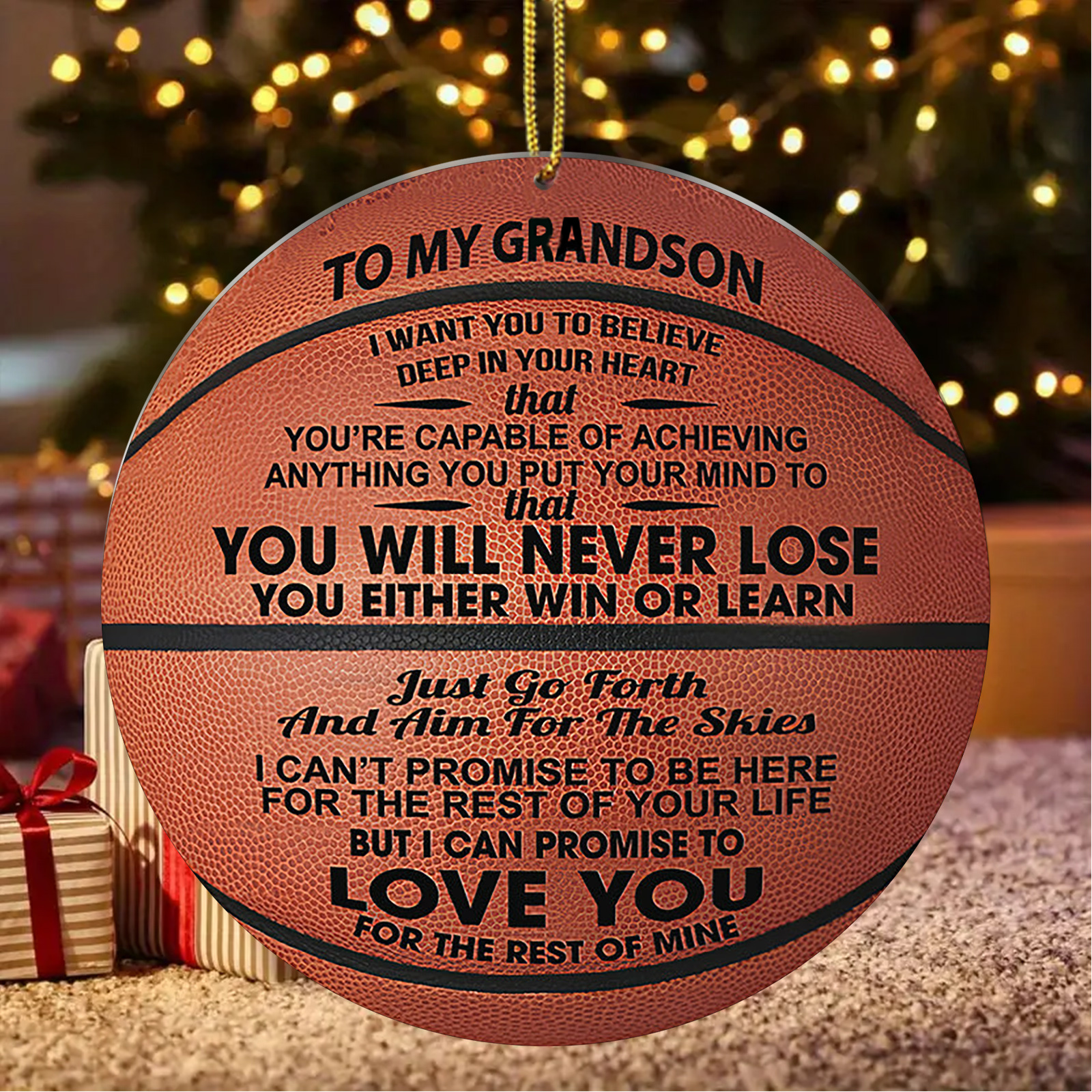 

1pc, Basketball Christmas Ornaments, For Tree "to My " Family Hanging Ornaments Memorial Ornament Christmas Decoration Gift For Tree, Gift Best Friend Gift, (8x8cm/3.2x3.2in)