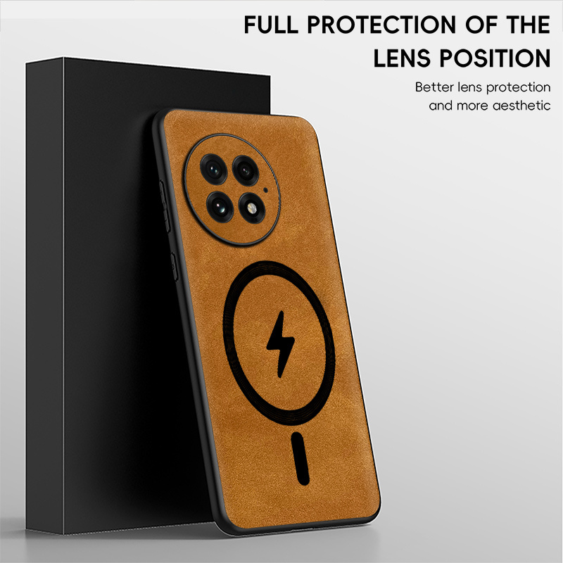 TEMU Phone Case: Circle Lightning Design Pattern Phone Case, Made Of Luxurious Synthetic Leather With High Quality, Shock Resistant And Slip