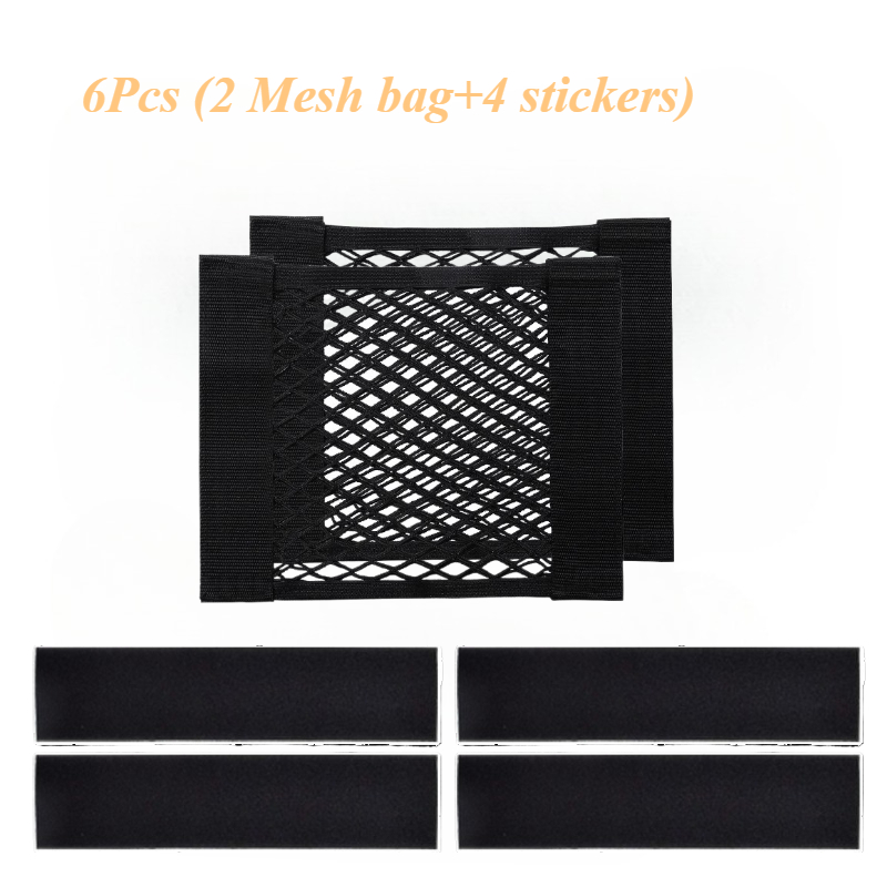 TEMU Organisateur de filet de rangement cargo en élastique amélioré, pochette de rangement fixe polyvalente pour coffre de voiture, de siège de