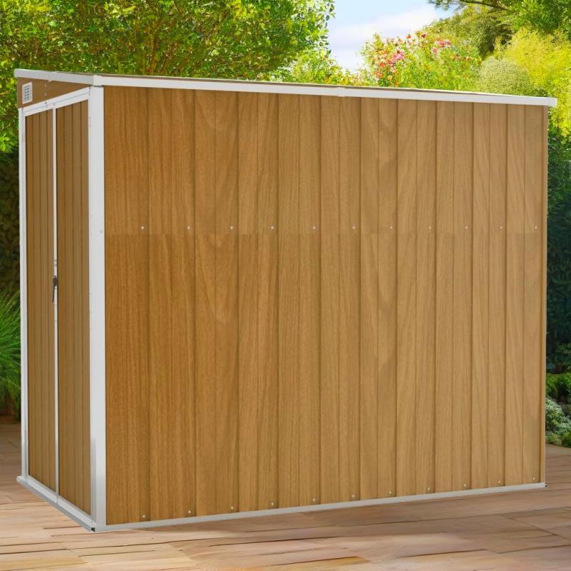 

Brown Steel Garden Shed 118x194x178cm Galvanized Storage Outdoor Tool Organizer