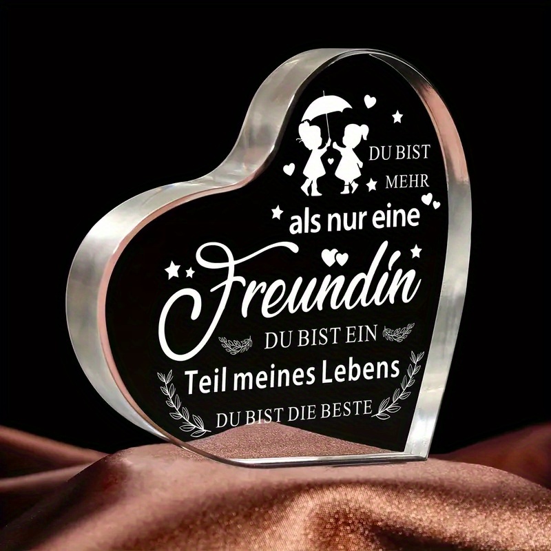 TEMU 2d Flat, 1pc, Friend Acrylic Keepsake —— For /girlfriends/sisters/colleagues, Suitable For Birthdays, Valentine's Day, Anniversaries, Elegant