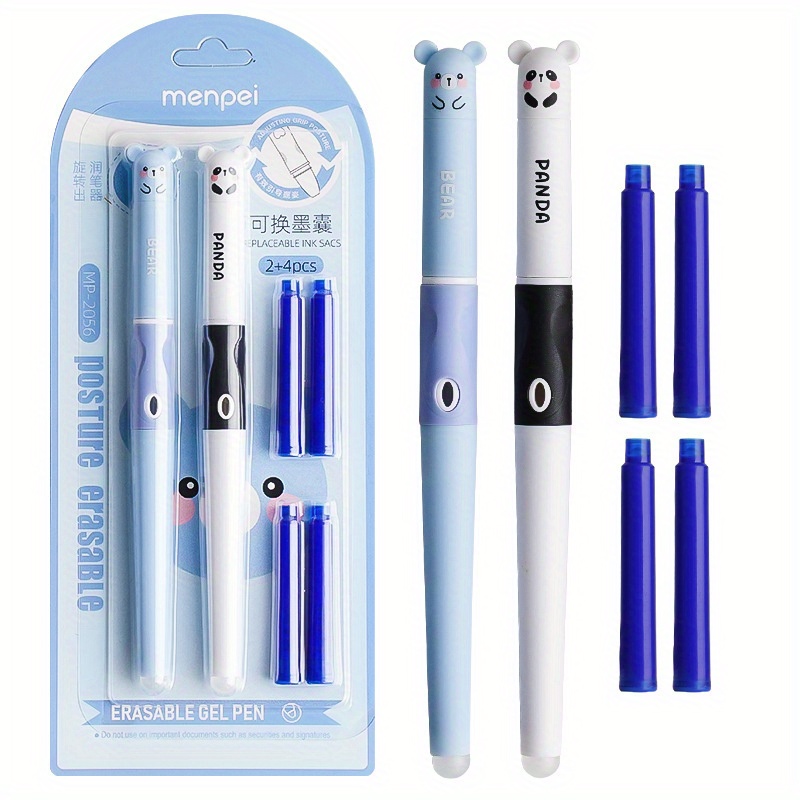 Image of Refillable Ink Cartridge, Grip Calligraphy Pen, Heat Erasable, Easy To Erase , Back To Supplies, School And Office Stationery