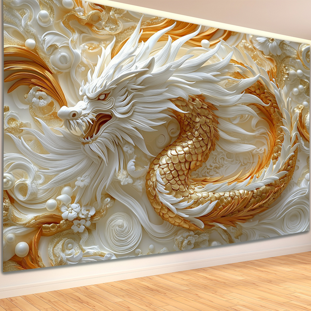 

1pc Tapisserie 3D 'or, Style En Polyester, Suspension Murale, Thème Animalier, Plumes, Électricité, Pour Salon, Chambre, Bureau, Décoration De Fête, De Cadeau