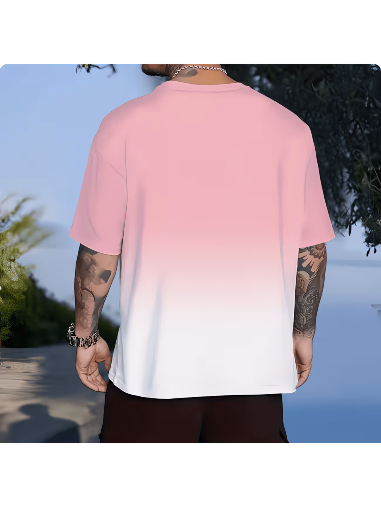 t-shirt homme couleur col rond manches courtes, pour , confortable, , tendance, mode, tenue de à , haut de base facile 2