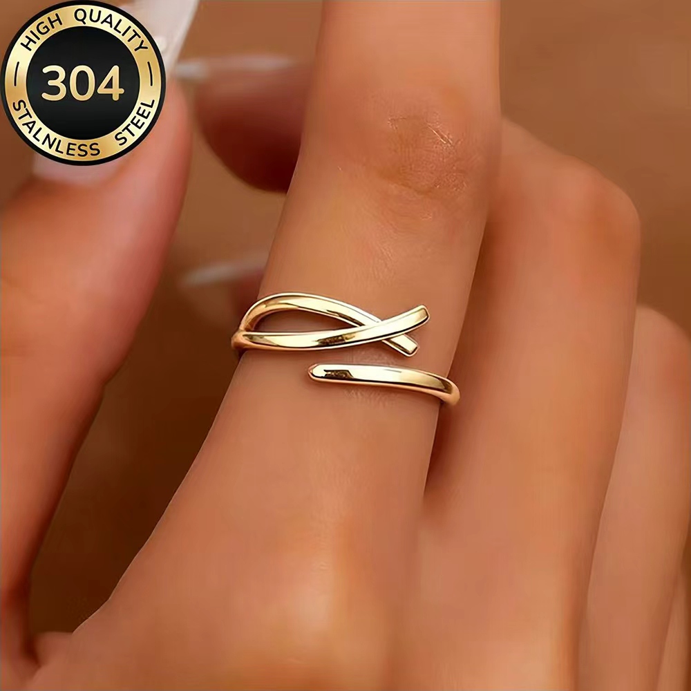 High-quality Hypoallergenic Stainless Steel Open-ring, Tarnish-resistant, Simple and Elegant, a Fashionable Women's Ring Suitable for Daily Wear or Parties, a Jewelry Accessory, and a Delicate Gift for Women.