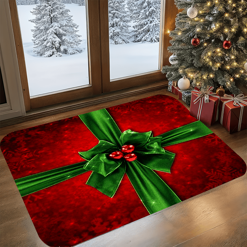 TEMU 1pc Christmas Decoration Welcome Doormat - Indoor Outdoor Comfortable Carpets, For Kitchen, Home, Office, Laundry Room, Bathroom Carpets,