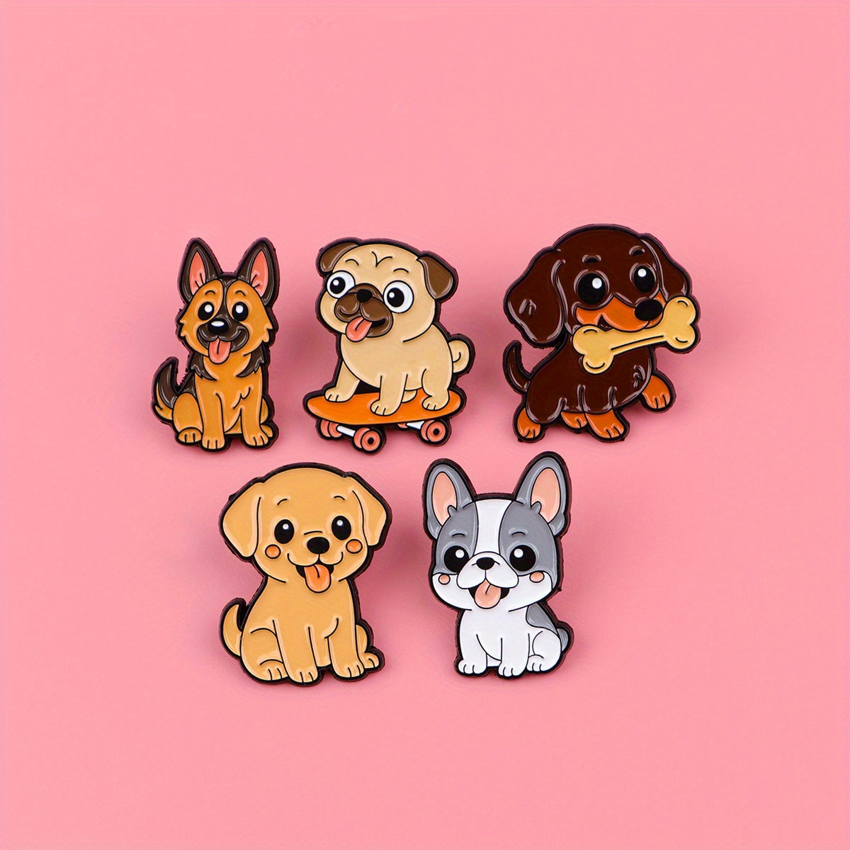 TEMU Juego de 5 Pines de Esmalte para Mascotas, Broches para Mochila, Broche para Mujeres, Regalo de Joyería, Accesorios de Moda