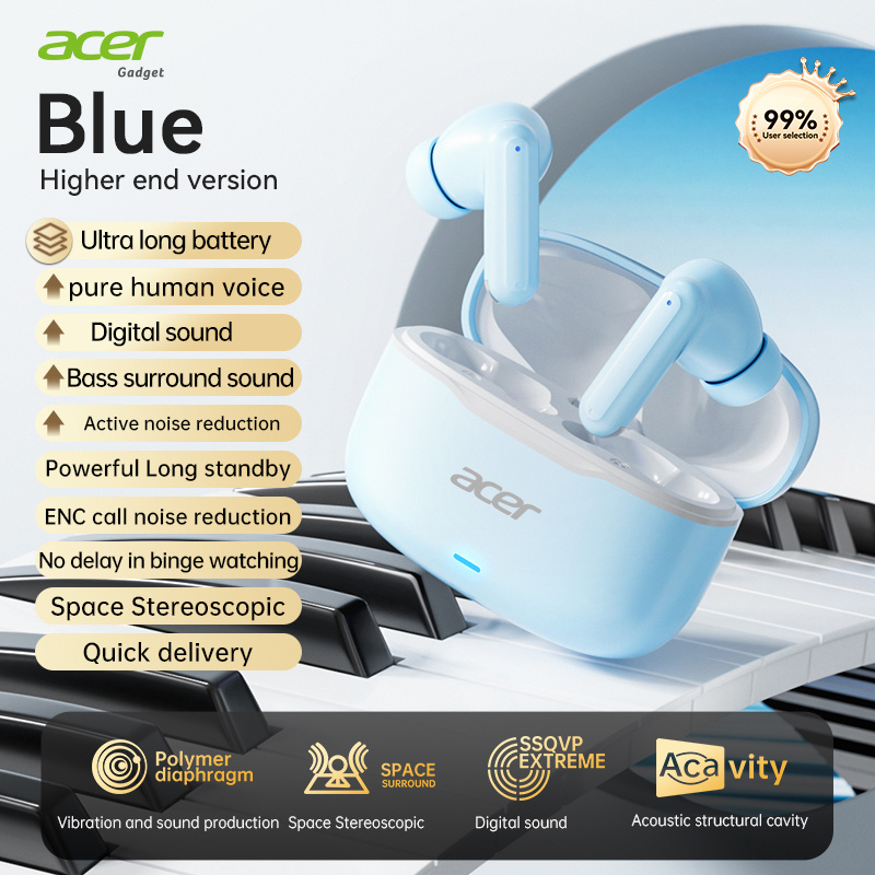 New Upgrade Acer Wireless V5.4 In-ear Headphones, Faster Transmission Strong Anti-interference, Instant Pairing Ultra Low Latency For Gaming Video Streaming