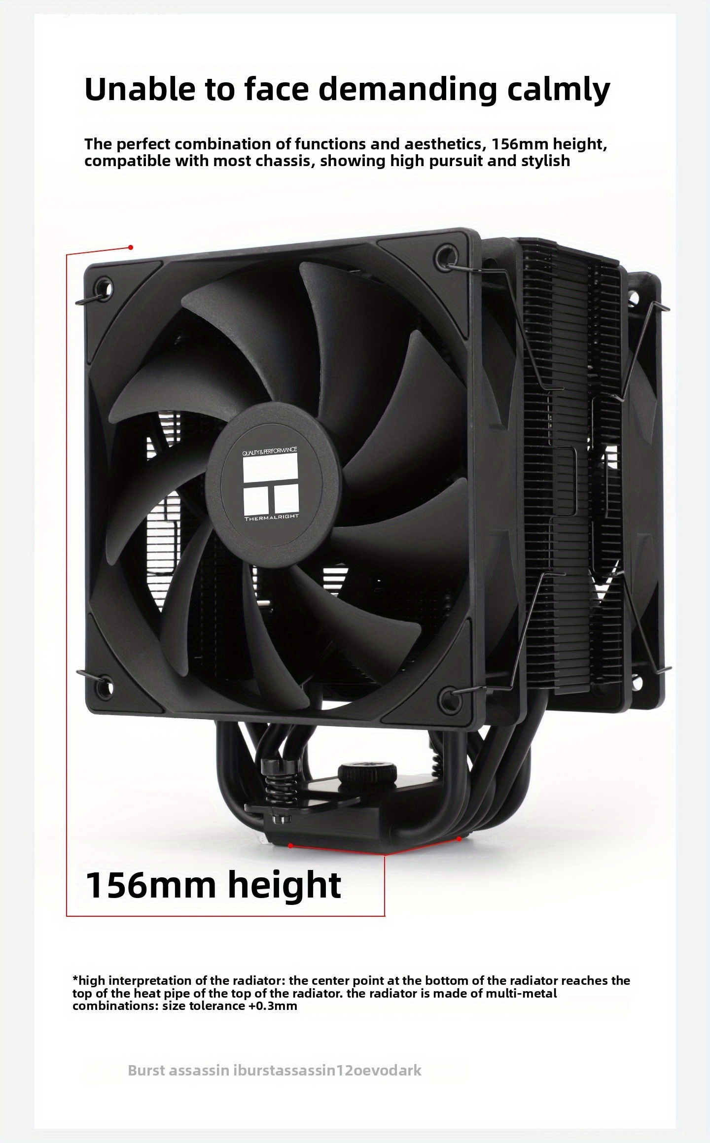 assassin 120 dark cpu cooler double pwm Temu Italy