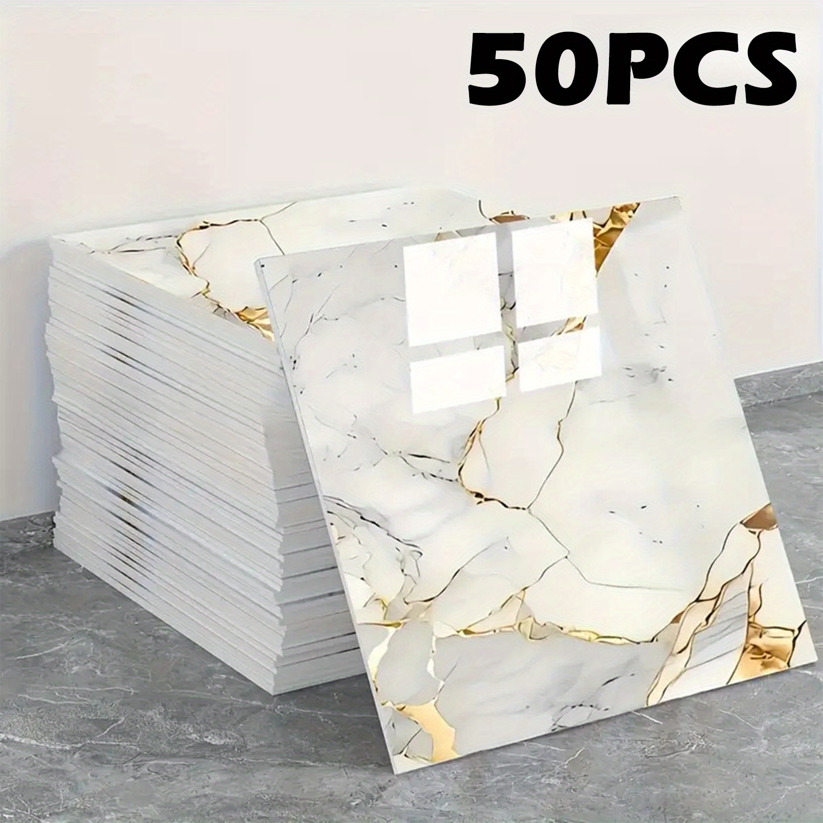 50/100pcs Waterproof Peel and Stick Shower Tiles - Self-  Bathroom, Kitchen, Living Room, TV Backdrop - Realistic Marble,  , Black & Golden   -  , Damage-Free Removal -   Alternative - XPE/ Vinyl Flooring Panels for Home & Commercial Use, Bathroom Wallpaper Waterproof