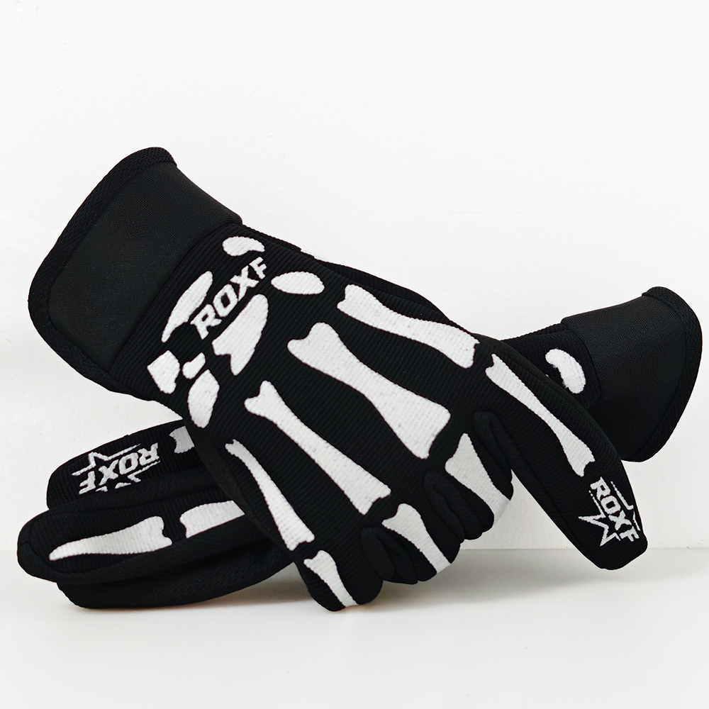 ROXF Skull Bone Pattern Outdoor Non-Slip Touchscreen Gloves