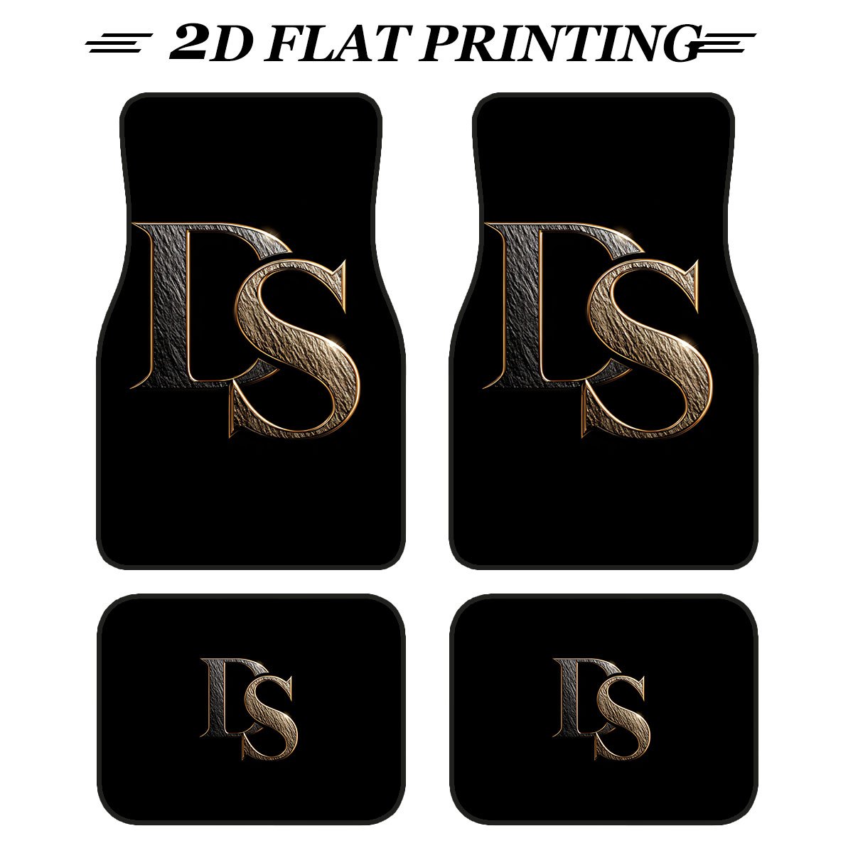 TEMU 4pcs Stylish Golden Rs Letter Car Floor Mats, Designed For Sedans And Suvs, High-quality Interior Decoration For Vehicles