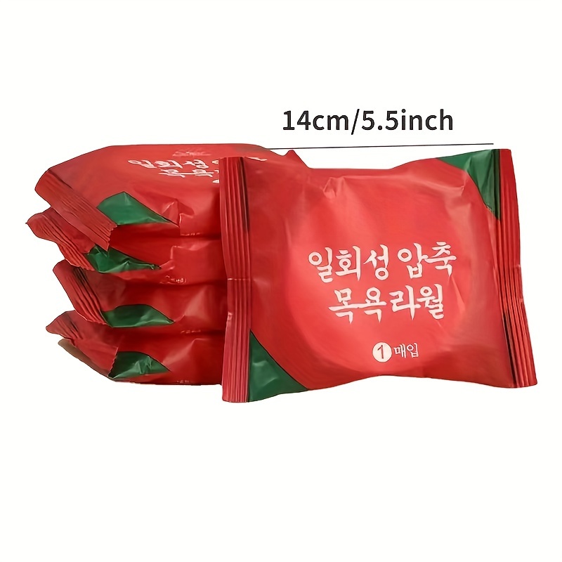 TEMU 5pcs 70cm X 140cm Disposable Compressed Bath Towels, 27.56in X 55.12in Thickened Extra-large Towels, Suitable For Outdoor Swimming And Travel,