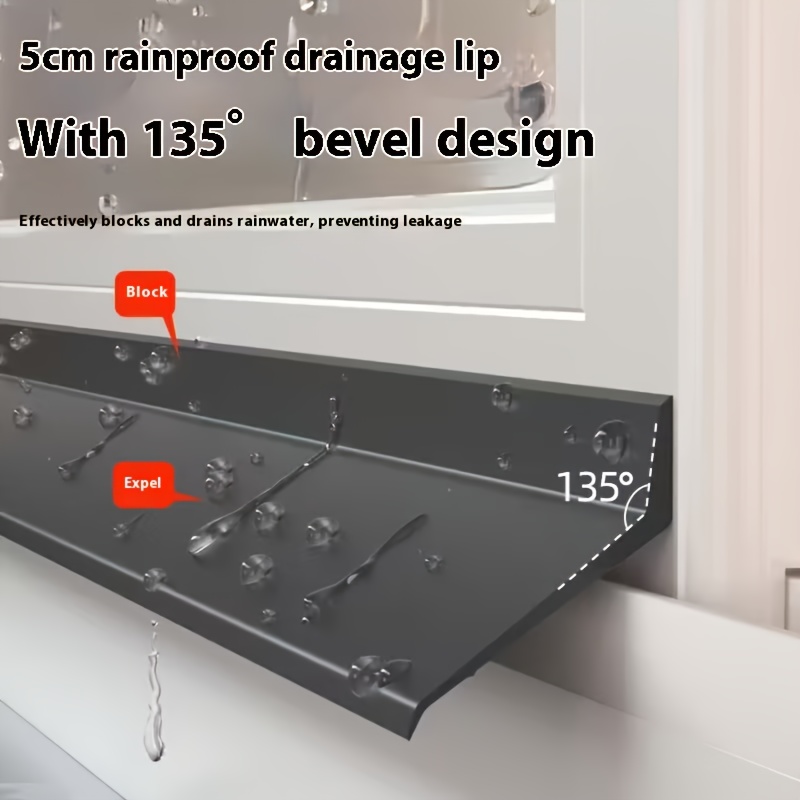 1pc heavy duty tpe window waterproof barrier sliding door balcony   drainage system adjustable length 19 7 39 4 59 1   black white sealing strip for shower doors outdoor windows leak low medium