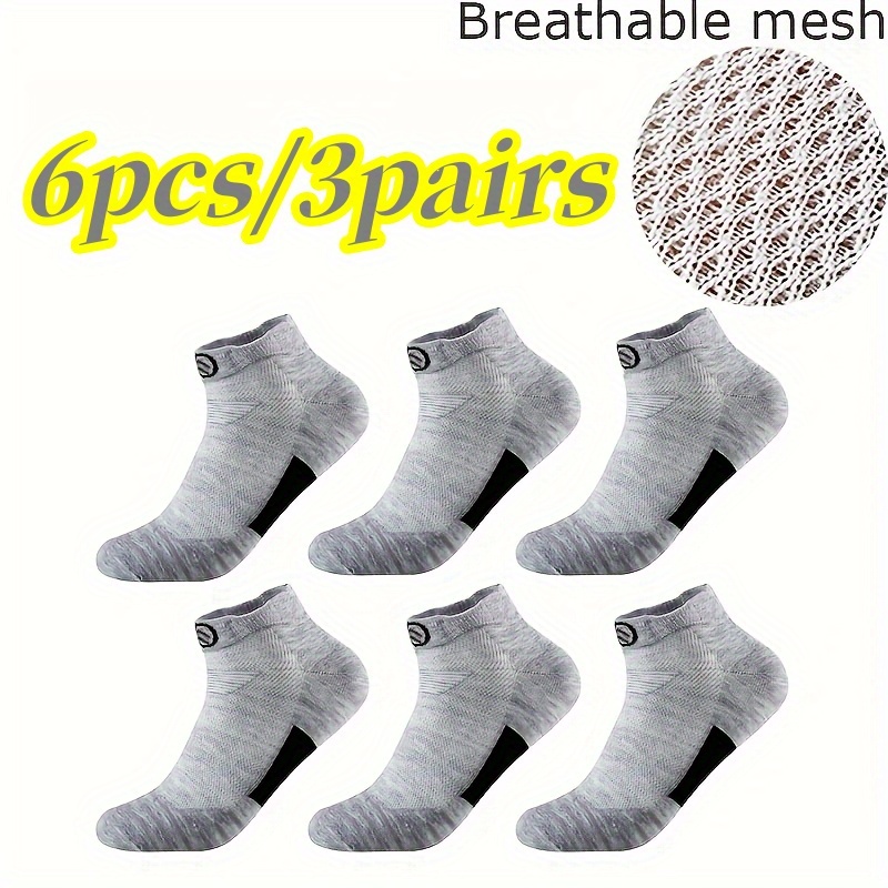 6pcs 3pairs mens terry sole sports socks unisex comfortable and breathable spring summer and autumn sports socks anti slip and sweat absorbent running marathon outdoor sports casual socks sweat wicking and moisture wicking
