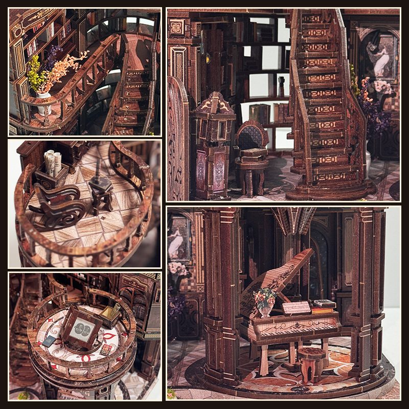 Exquisite Design Set, Statue Ornament, Model House Diy Kit, Mini Model Diy, Miniature Book Nook Creative Gift , Home Desk Decoration