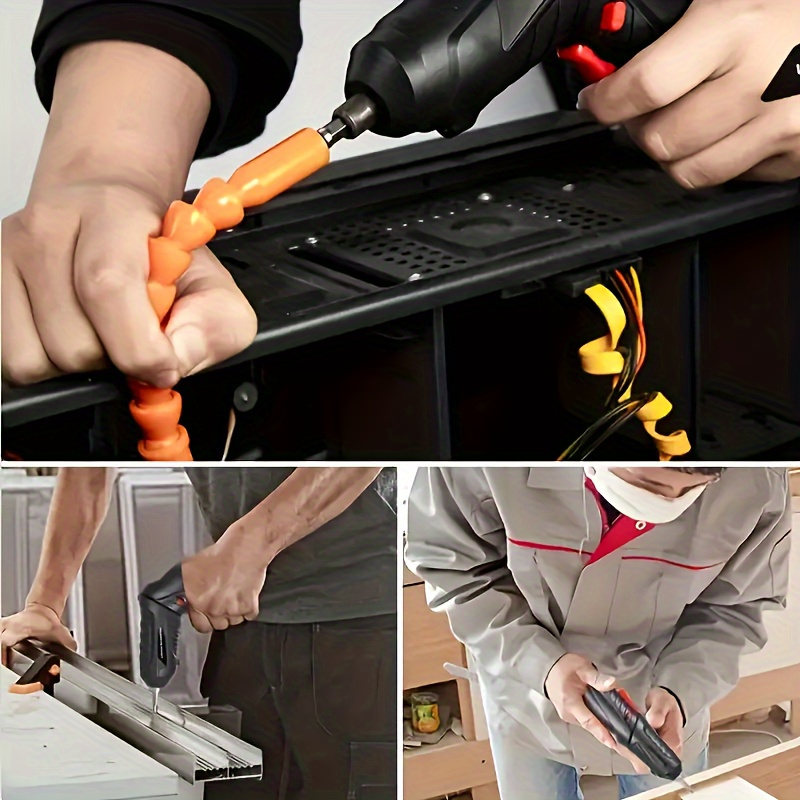15 47pcs rechargeable cordless electric screwdriver set versatile rotary tools with carrying case suitable for home repairs woodworking and household tasks Product details 7