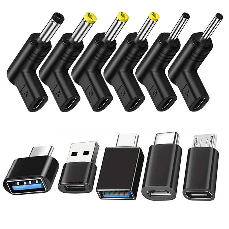 TEMU Kit d'adaptateurs OTG USB-C à 90 degrés ( de 11) – Adaptateur USB-C vers USB-A et connecteurs de charge 5V (6 tailles) – Chargement et
