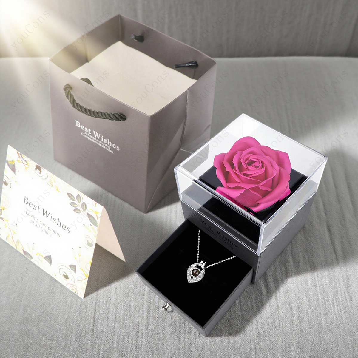 Women's "I Love You" in 100 Languages Projection Pendant Necklace