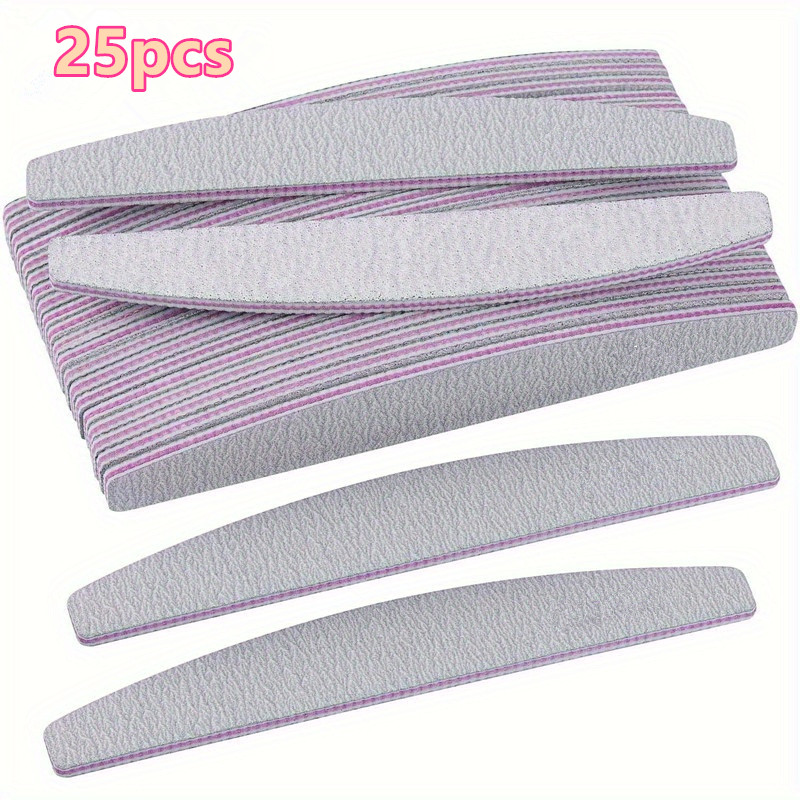 25pcs Nail Care Kit: 100/180 Grit Files And Buffers, Dual-sided Emery Boards For Acrylic Nails