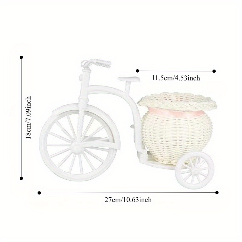 Image of 1pc Bedroom Flower Arrangement Basket, Office Flower Arrangement Basket Bicycle Tricycle Storage Basket Decorative Flower Arrangement Basket Craft Ornament Basket