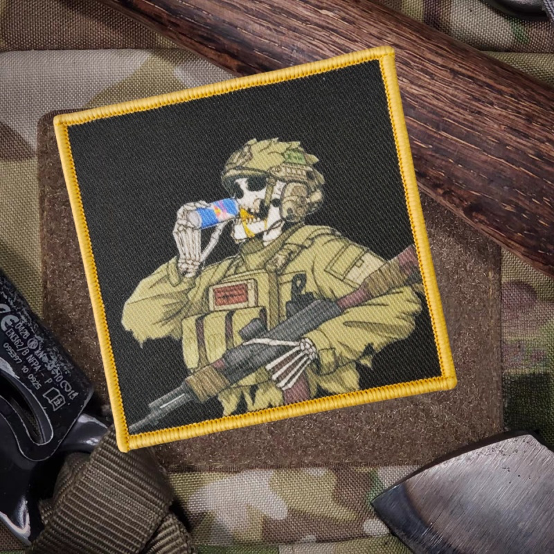 

Tactical Skeleton Warrior Embroidered Patch, Color Morale Badge, Appliqué With Skeleton Print, For Backpacks, Hats, And Clothing