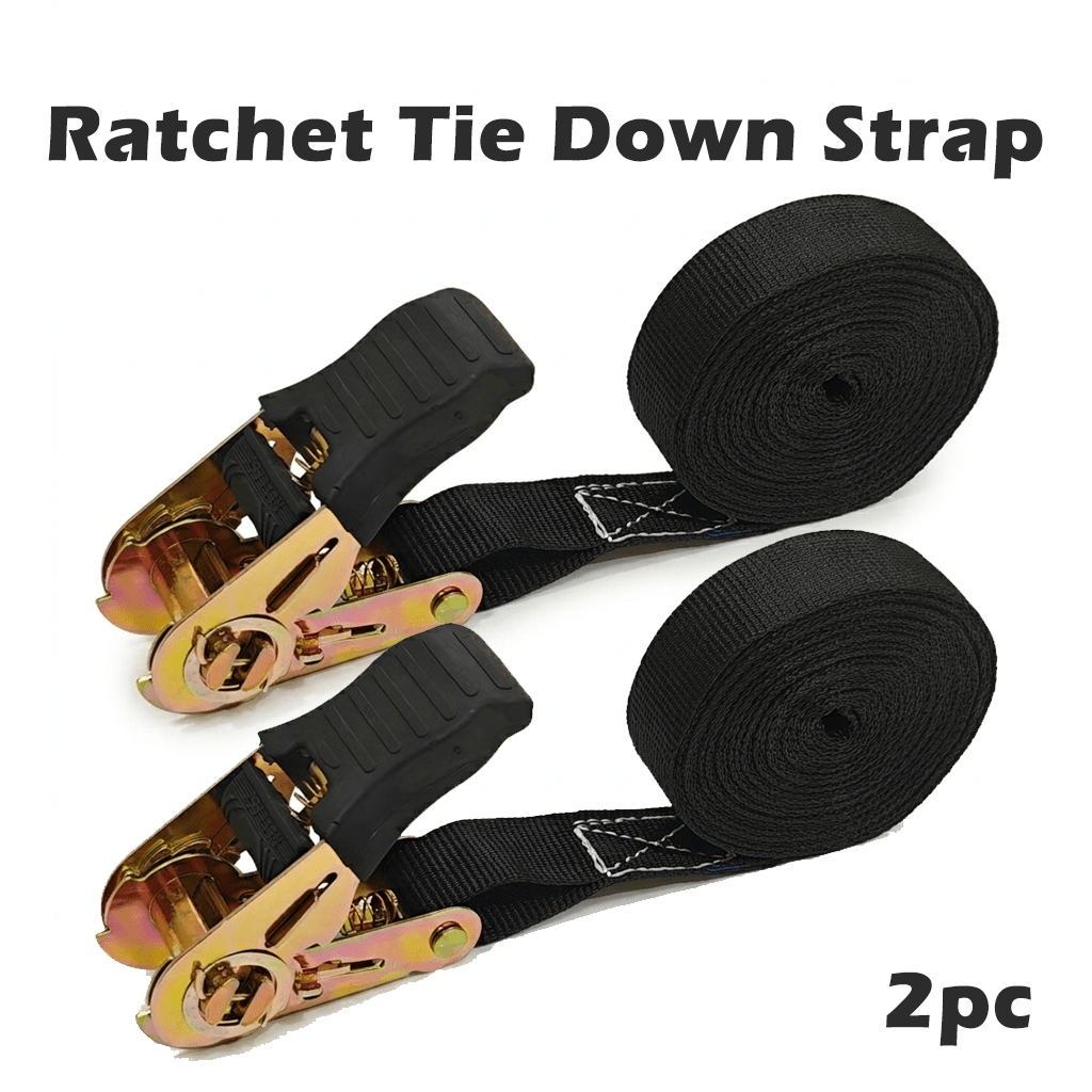 TEMU 1/2pcs 1inch X 15ft Heavy Duty Ratchet Tie Down Straps With No Hook 1500lbs Break Strength Lashing Straps For Trucks, Trailers Moving,