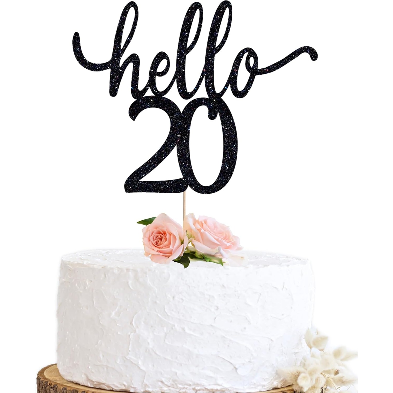 Elegant 20th Anniversary Cake Topper – Golden Porcelain Wedding & Birthday Decoration - View #11