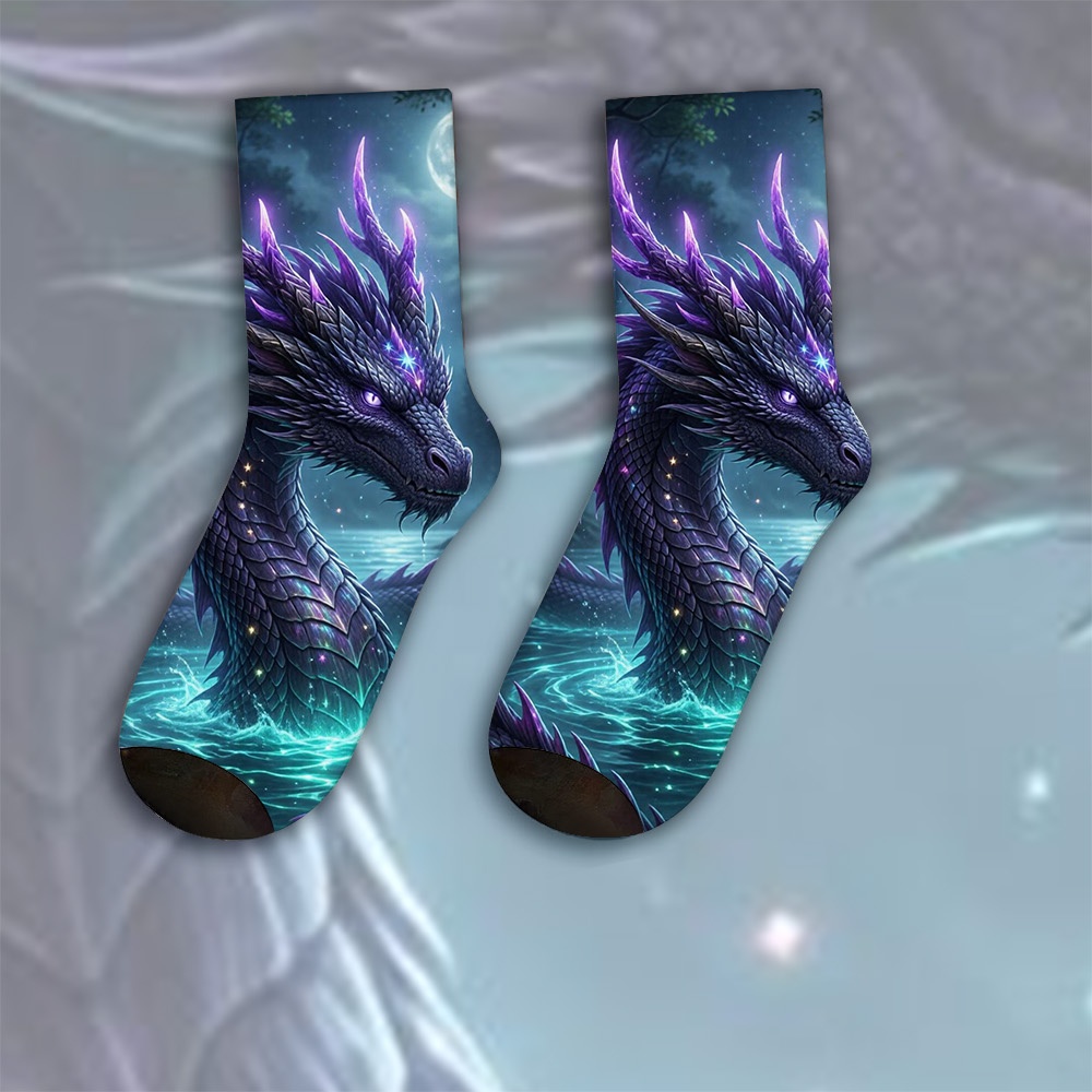 TEMU A Unique Pair Of Socks Designed With Fantasy Scene For Women& Men, Sock| Ideal For Party Costume, Gifts, Daily Wear