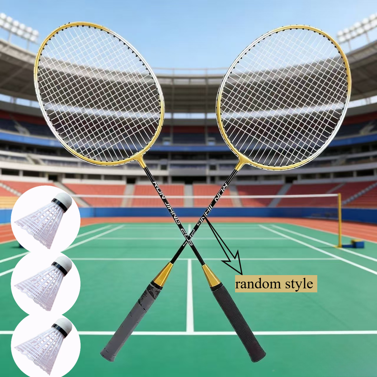2 Badminton Rackets With 3 Nylon Shuttlecocks, Featuring An Independent Double-. Suitable For Competition And Training, For Badminton Enthusiasts, Sturdy And Durable