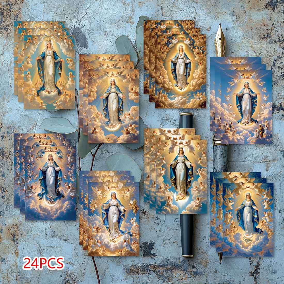 TEMU 24 Tarjetas de Felicitación, Oración, Tarjeta Navideña de de Santa, Manual/Tarjeta de Decoración/Tarjeta de Felicitación/Tarjeta de