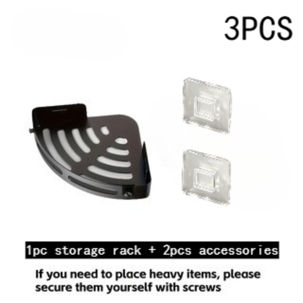 TEMU 3pcs (1pc Shelf And 2pcs Additions), Easy-to-install Bathroom Corner Shelf, Triangular Structure Perfectly Fits Wall Corners, Fully Utilizes