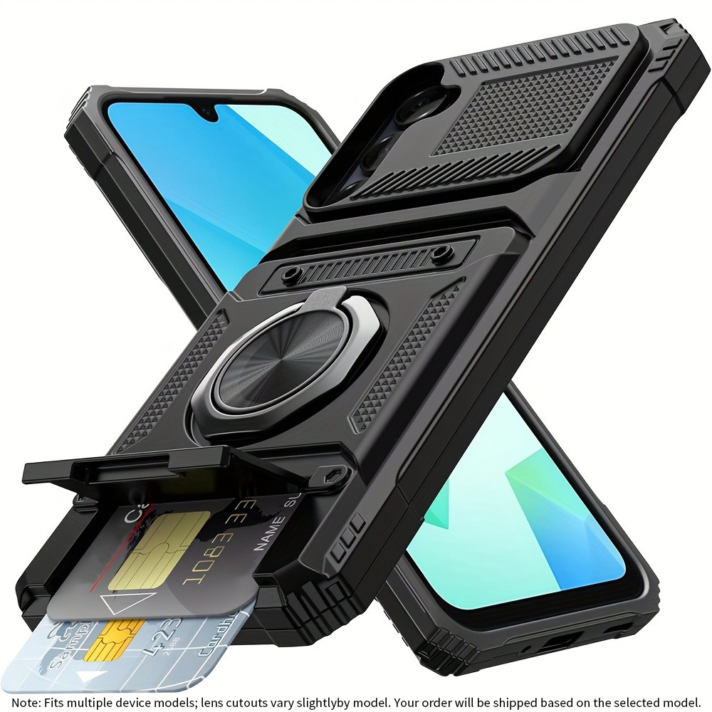 TEMU Custodia per telefono - Custodia antiurto resistente con slot per scheda e supporto girevole a 360簞 compatibile con Samsung Galaxy A17 A57 A56
