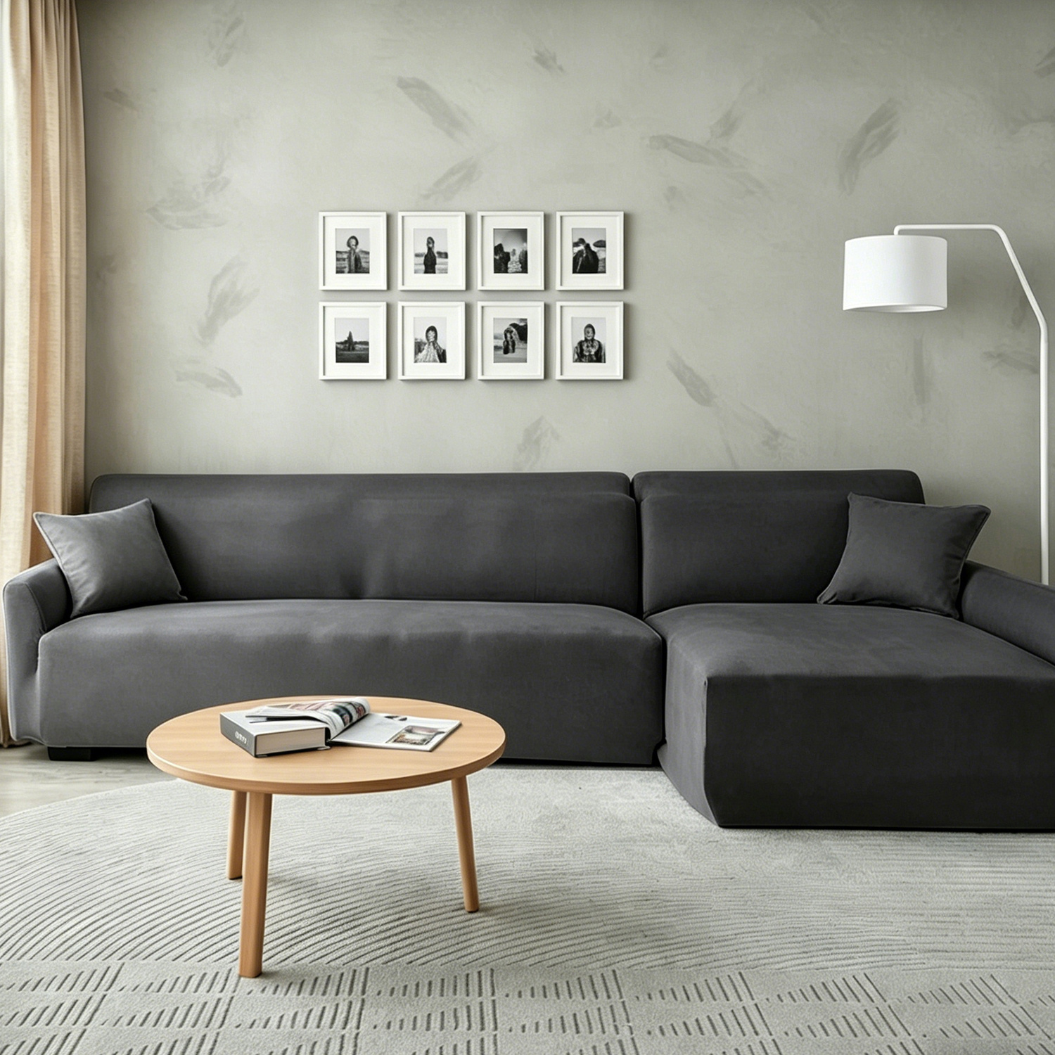 Soft, Elastic Sofa Covers; Ultra-thin Furniture Protective Covers For Sofas; L-shaped Base Covers
