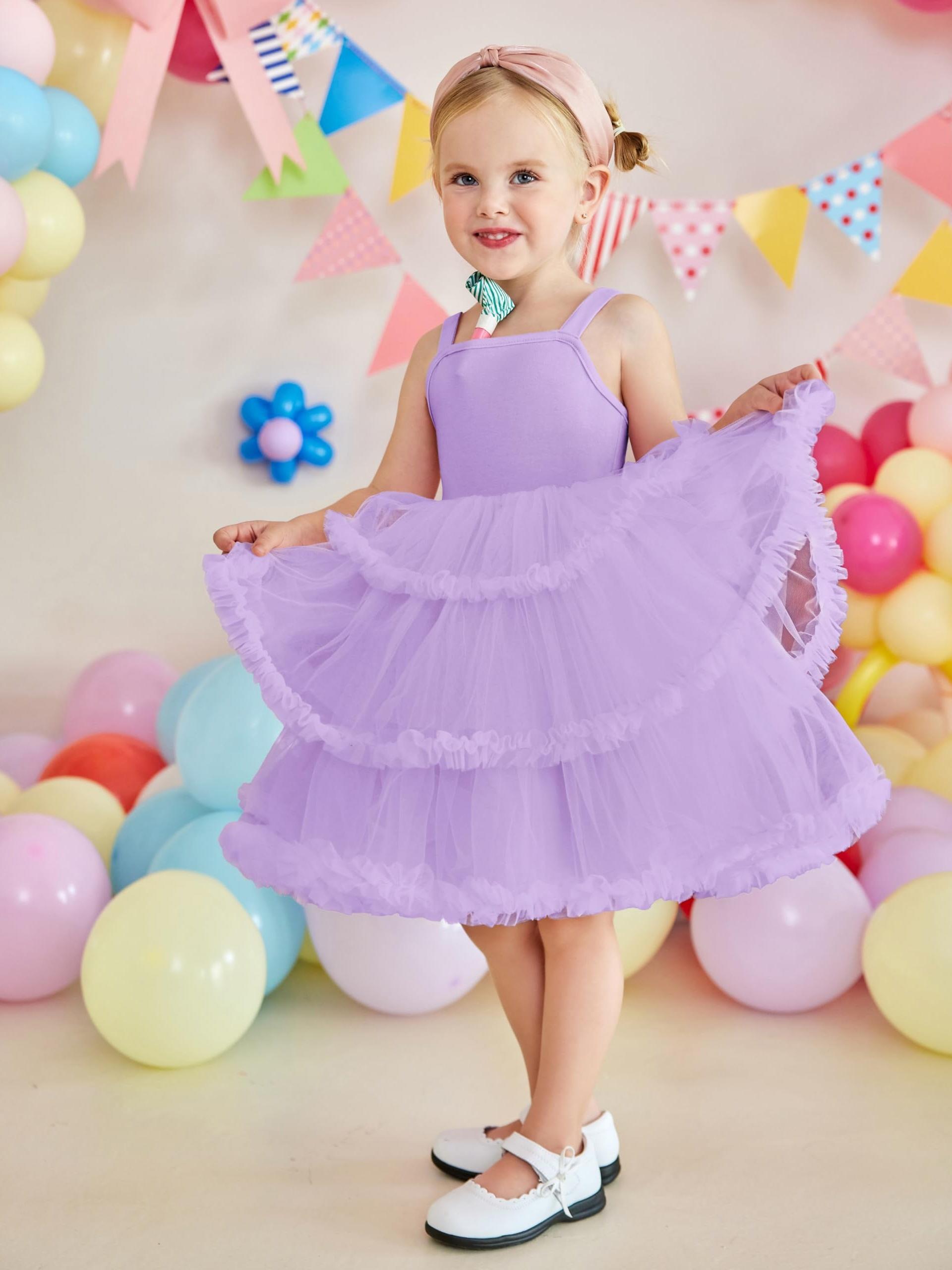 Tutu Dress Girls Purple Formal Dress Toddler Girls Tulle Dress