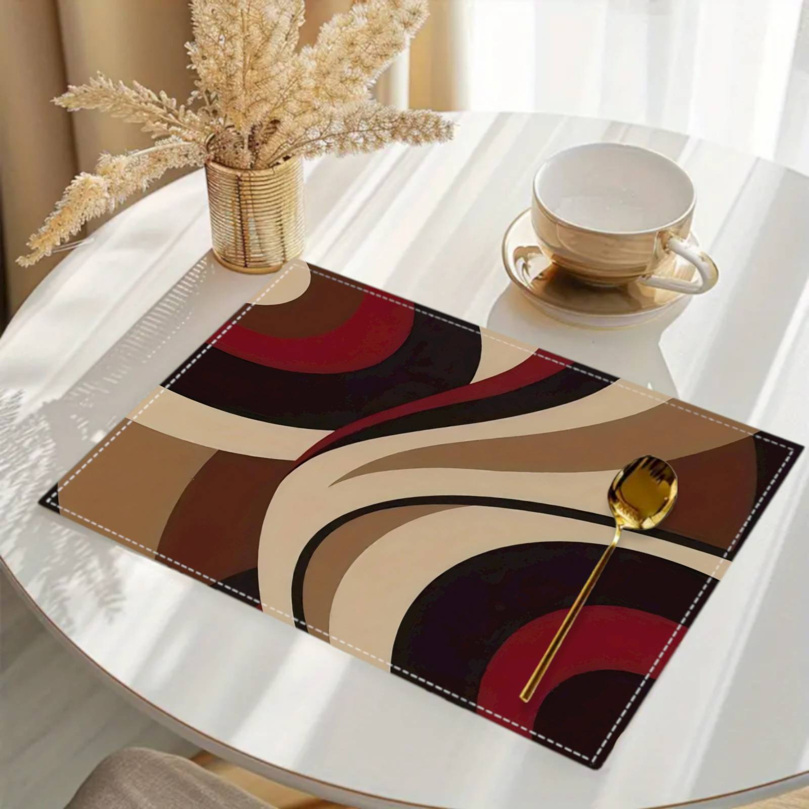 Of 4 Placemats Featuring Design, Ideal For Table Decoration, Home Decor, Party Dining, And Holiday Use