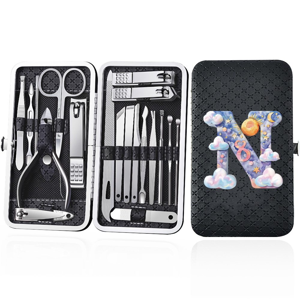 19pcs Portable Nail Clipper Set with Storage Box
