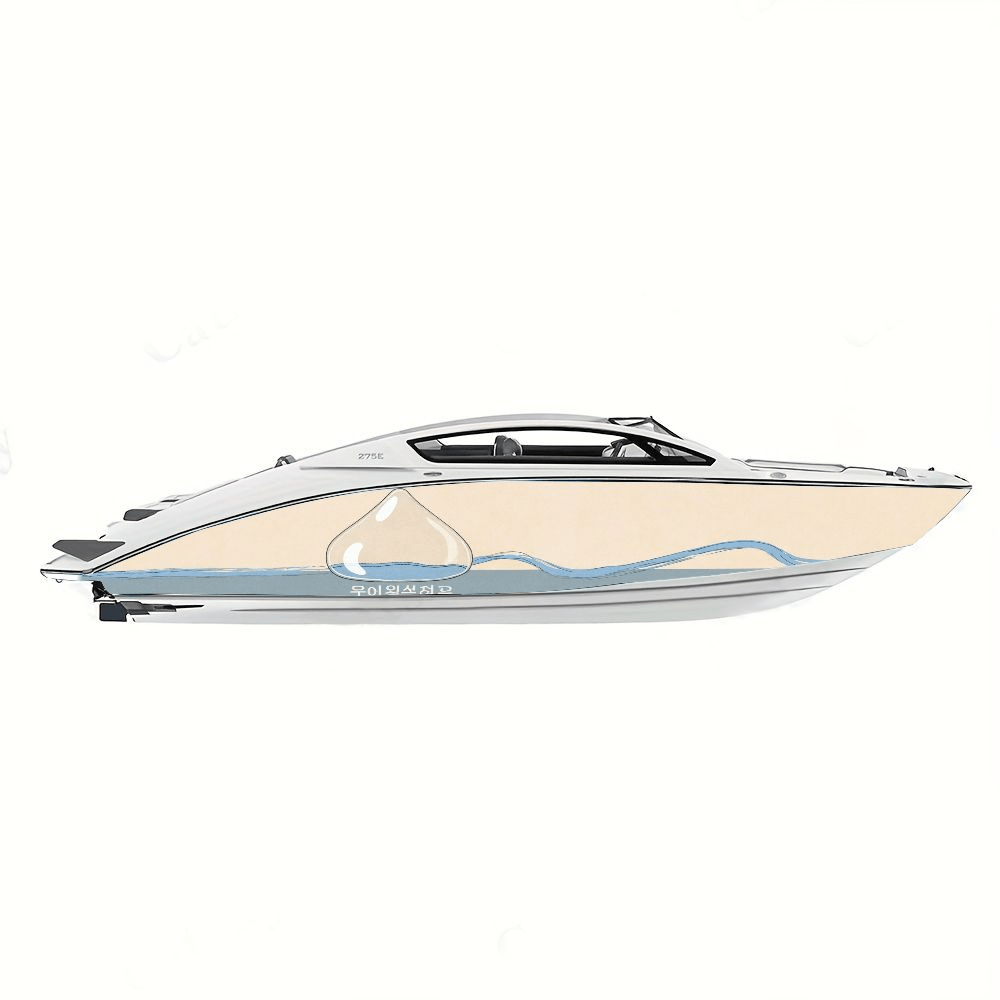 2pcs Minimalist Water Drop and Wave Boat Decals