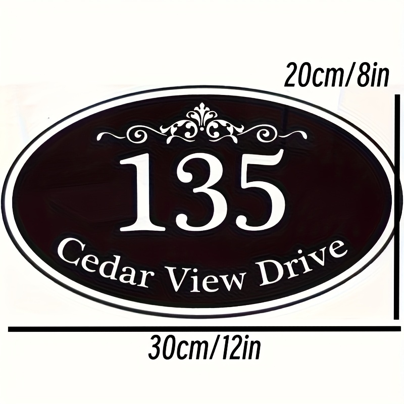 TEMU Personalized House Number Plates - Custom Address Signs With Uv-coated Acrylic, Wall-mounted Suitable For , Apartments, Offices & Hotels, /-up