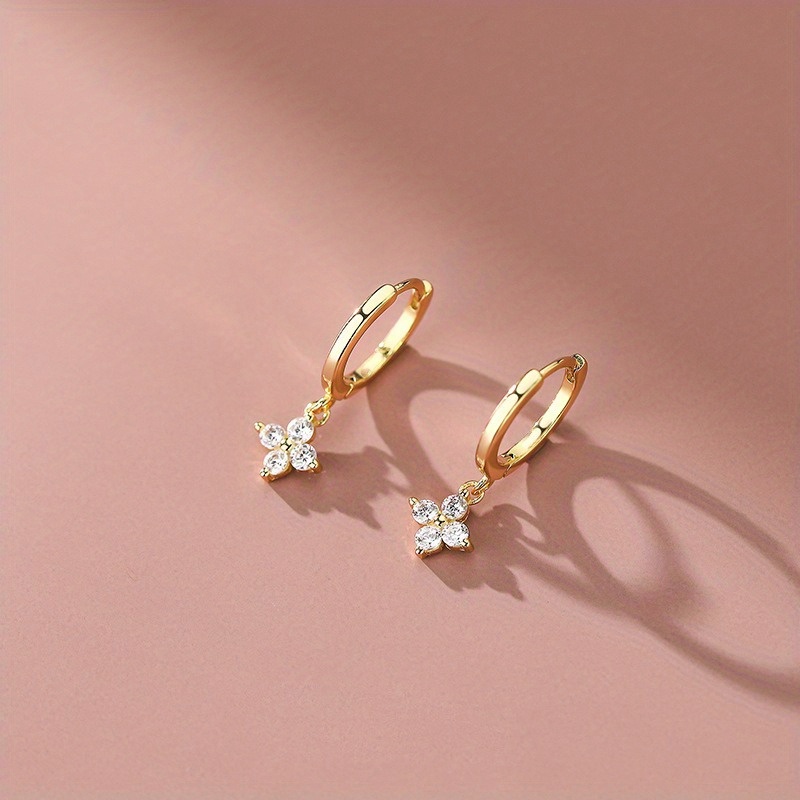 1 2 pair floral earrings women kc golden - Temu