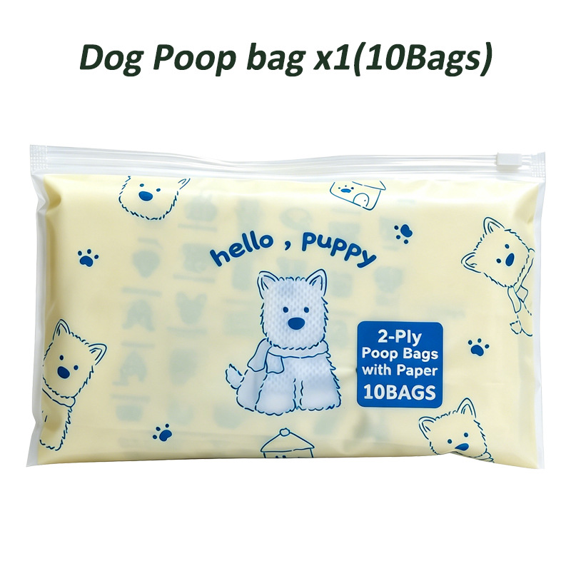 TEMU 1 Pack/10 Bags Double-layer Thickened Pet Poop Bags, Disposable Dog Poop Bags, Leak-proof And Tear-resistant Design, Odorless, Suitable For