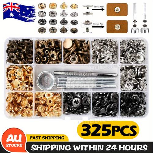325 snap fasteners kit press studs buttons tool women men craft leather garment repair kit diy fastening tools precision fasteners sturdy fasteners sewing kit tailors