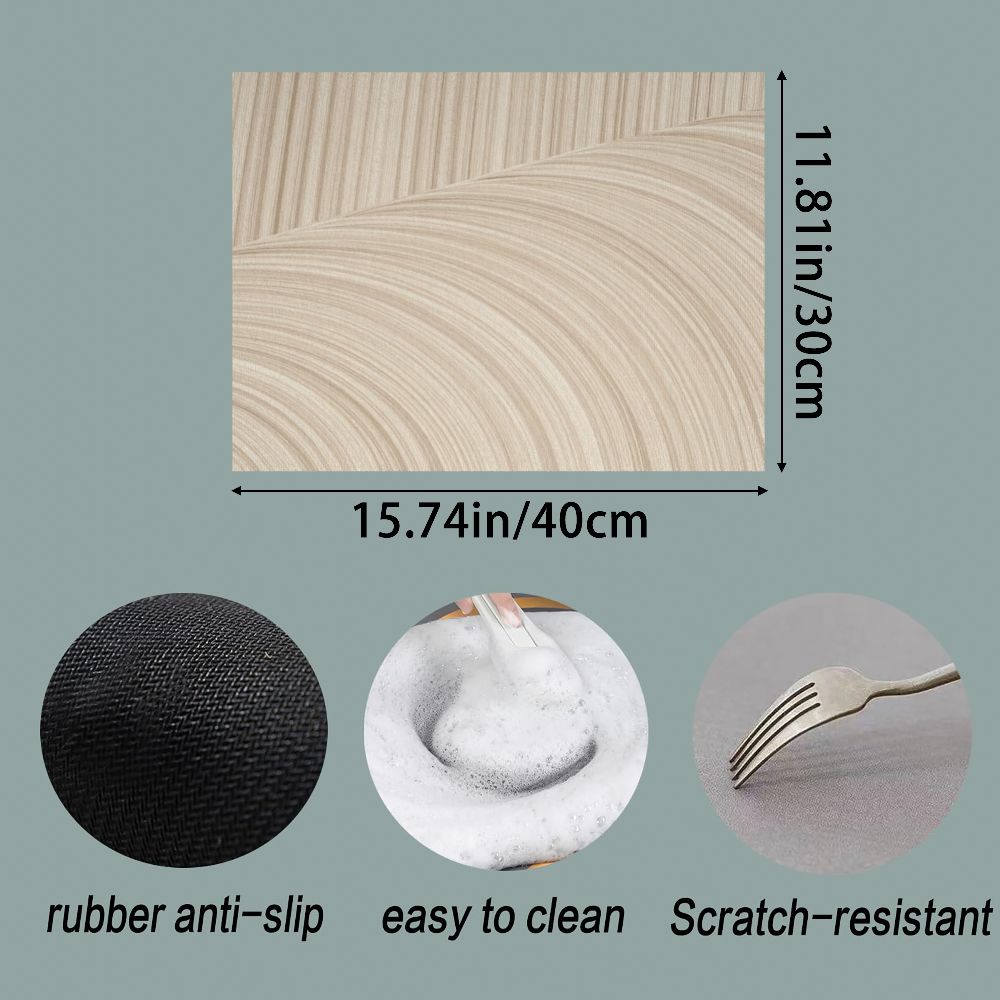 TEMU 2d Flat Cozy Wave Pattern Dish Drying Mat Kitchen Soft Absorbent Drying Rug For Dinning Table Cookware Care, Elegant, Modern, Washable, Durable,