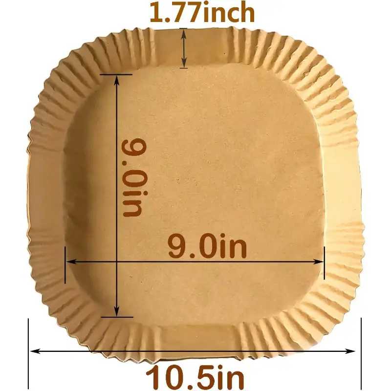 0pcs 9-inch fryer disposable paper liners - thickened waterproof & oilproof baking sheets, square air fryer rack liners for 6- qt ovens, microwaves, grills - heat-resistant, easy , mess-free cooking (compatible with air fryers, conventional ovens, ), oven safe liner, heatresistant liner, nonstick surface, durable sheets, oilproof material, ovensafe liner, meal preppers, home cooks Product details 2