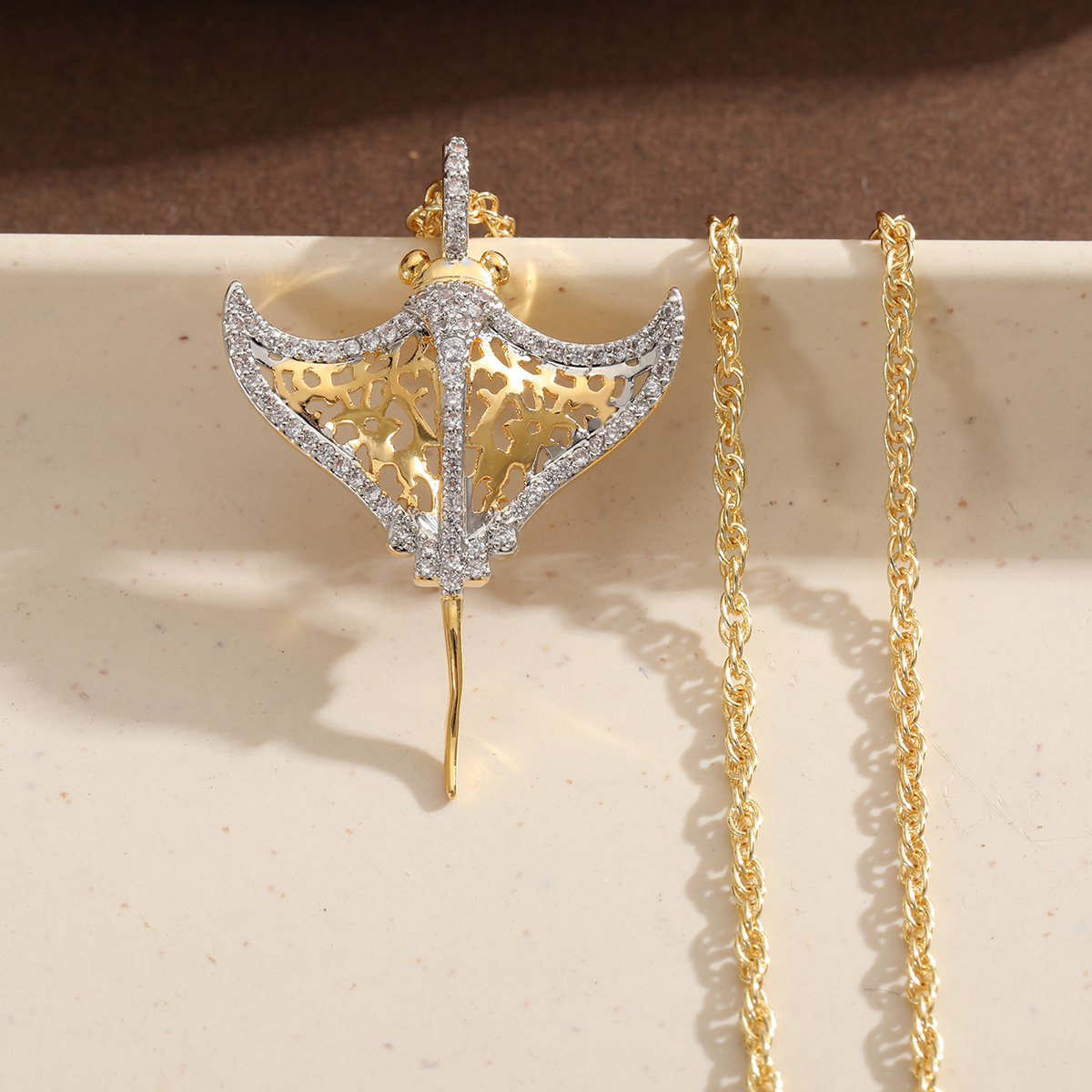 Image of Elegant Light Luxury Inlaid Synthetic Zirconia Hollow Jellyfish Pendant Women's Necklace Daily Casual Wear Birthday Gift Top Women's Accessory