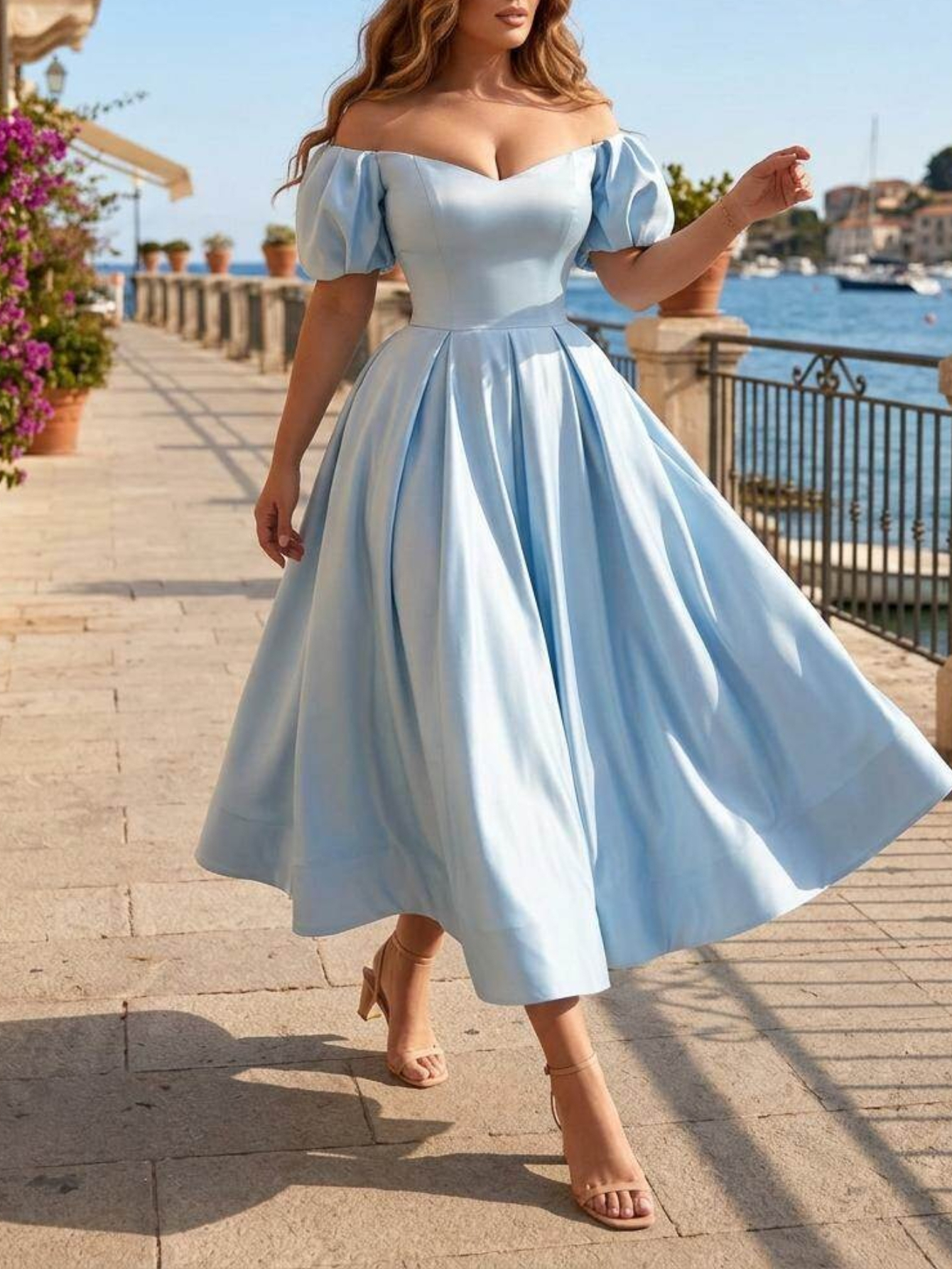 elegant blue dresses for women sold on Temu United States