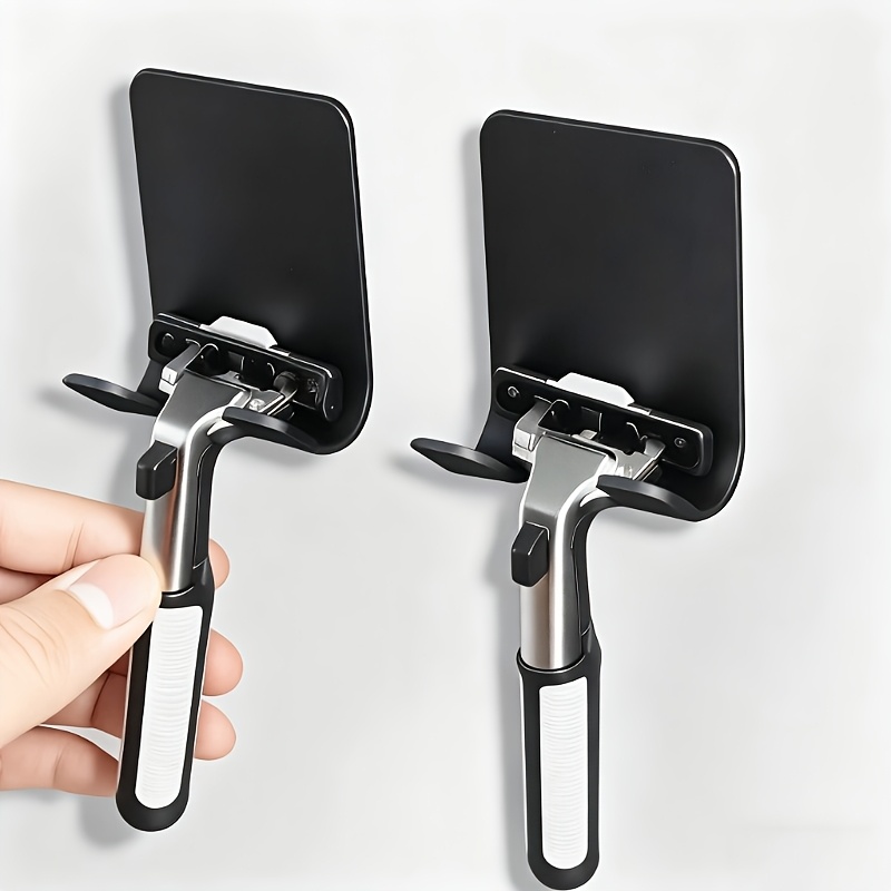 TEMU 2pcs Punch-free Shaving Razor Hooks - Wall-mounted Storage Rack For Bathroom, Home, And Dormitory Use, Convenient Grooming Essentials, Grooming