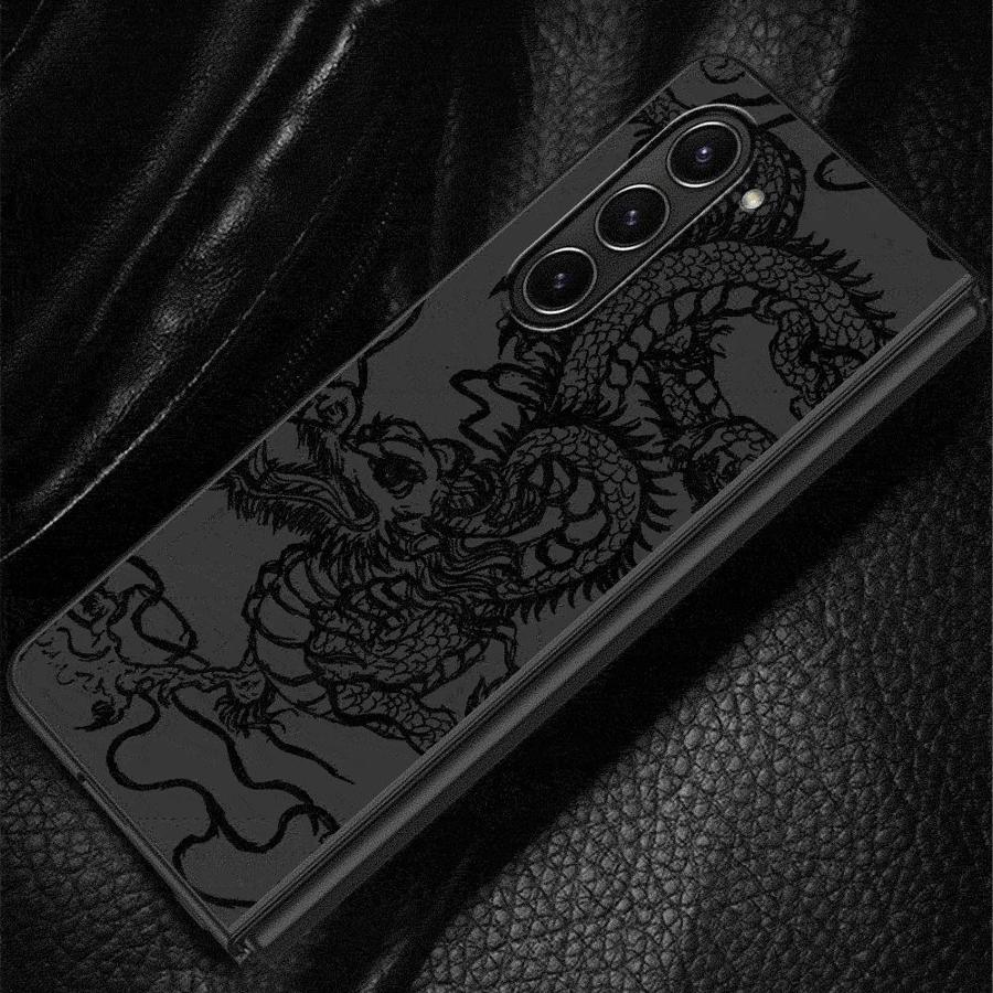 TEMU Case Phone Cover Suitable For For Galaxy Z Fold 7 6 5 4 3 Z Z Fold4 Z Fold3 Chinese Dragon