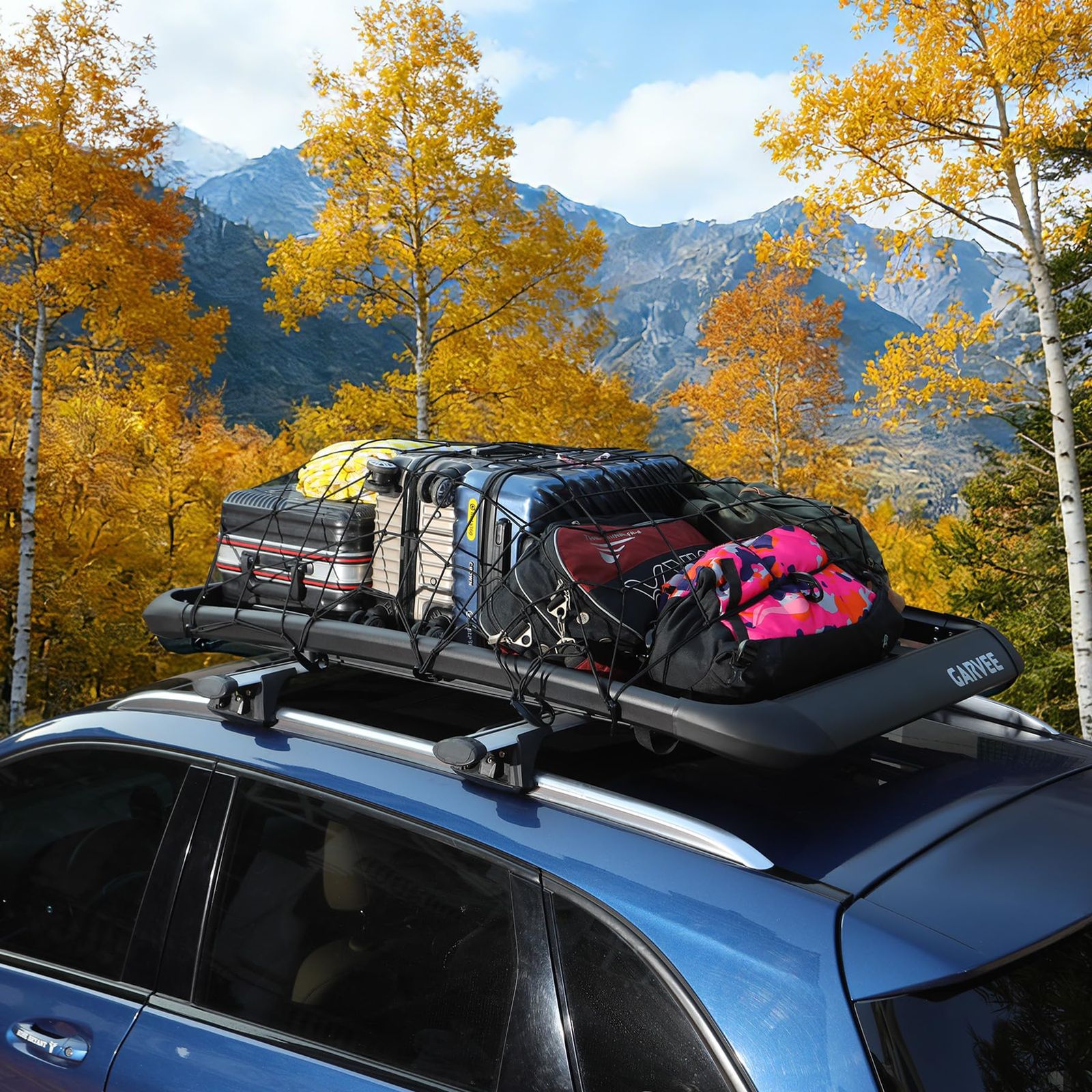 Speed Daddy 50x38 Aluminum Roof Rack Cargo Basket With Crossbars - SUV/Truck Top Carrier