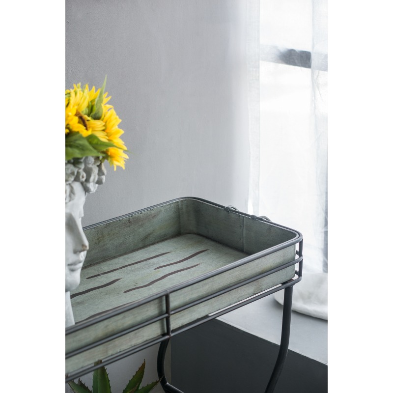 32x15x31' Maggie Galvanized Tray Table Accent Table